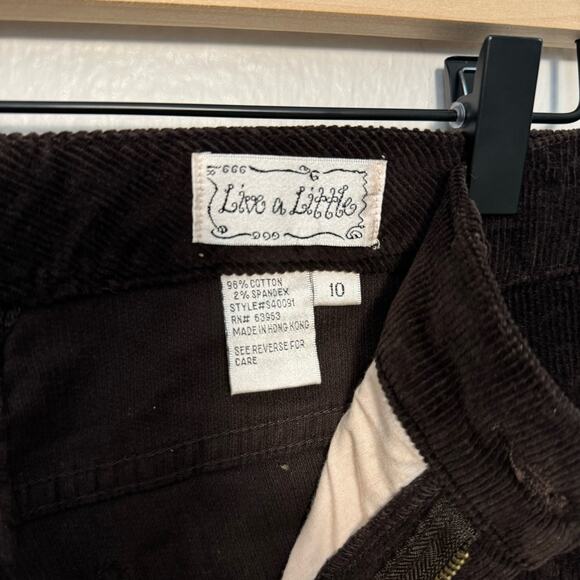 Vintage Y2K Live a Little Womens Brown Corduroy Pants High-Waist Retro Size 10 - Picture 4 of 10